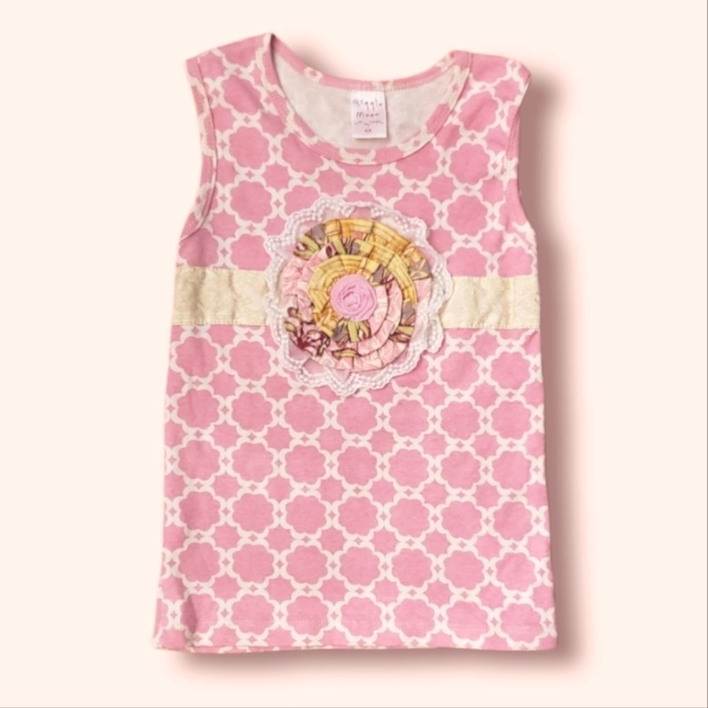 Gigglemoon Rosette Pink Tank Top